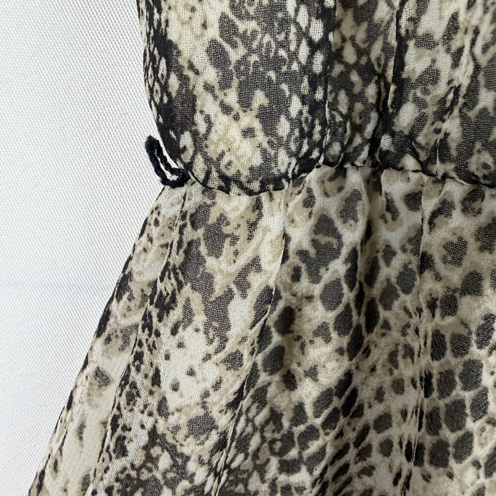 J. Taylor Women's Size 12 Snake Print Sleeveless Midi Dress Black White Beige - Picture 6 of 8
